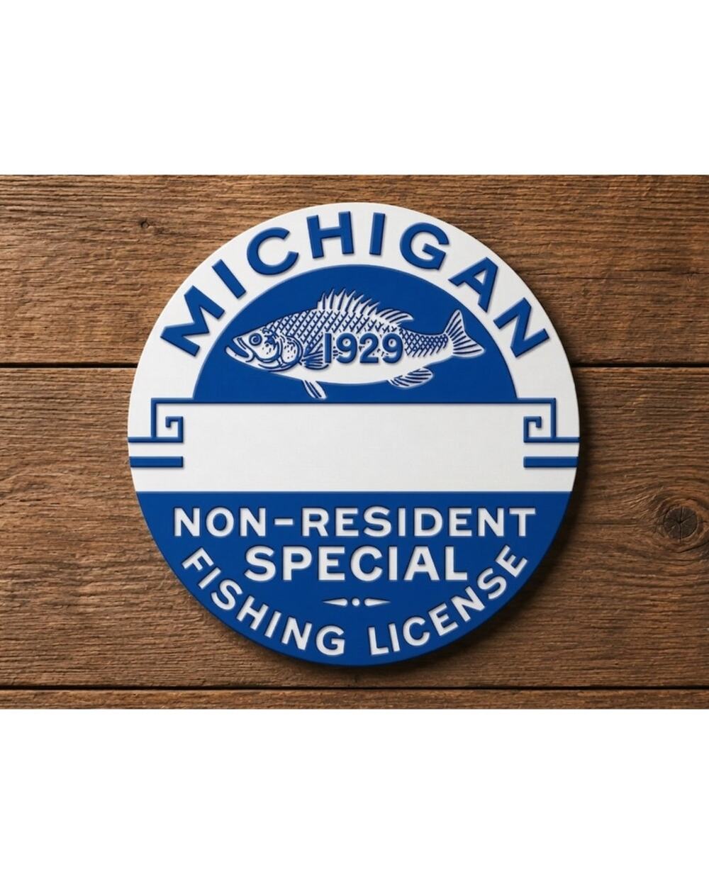 Michigan Non Resident Special Fishing License Sign DNR Dept Natural Resources